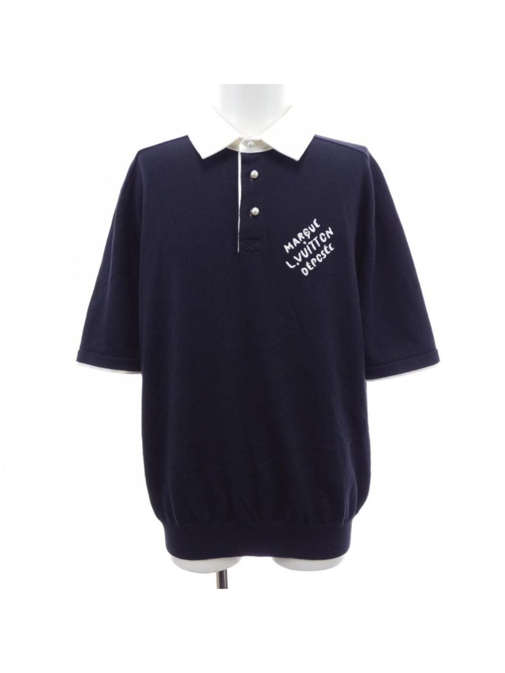 Louis Vuitton Embroidered Short Sleeve Cotton Blend Polo